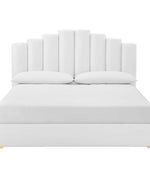 Bloomart Olivia Glam Velvet Upholstery Rectangular Bed Modern Luxury Bed Frame with Stylish Design
