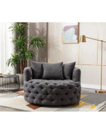 Madera Handmade Wide Tufted Barrel Arm Chair - Bloomart