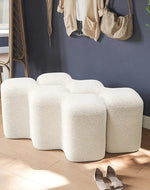 Bloomart Molecule Entryway Boucle Upholstered Ottoman Bench