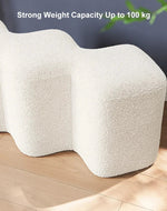 Bloomart Molecule Entryway Boucle Upholstered Ottoman Bench