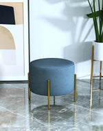Bloomart Luxury Velvet Round Foot Stool Ottoman Pouf - Plush and Stylish Home Decor Accent
