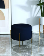Bloomart Luxury Velvet Round Foot Stool Ottoman Pouf - Plush and Stylish Home Decor Accent