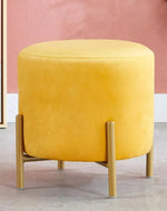 Bloomart Luxury Velvet Round Foot Stool Ottoman Pouf - Plush and Stylish Home Decor Accent