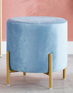 Bloomart Luxury Velvet Round Foot Stool Ottoman Pouf - Plush and Stylish Home Decor Accent