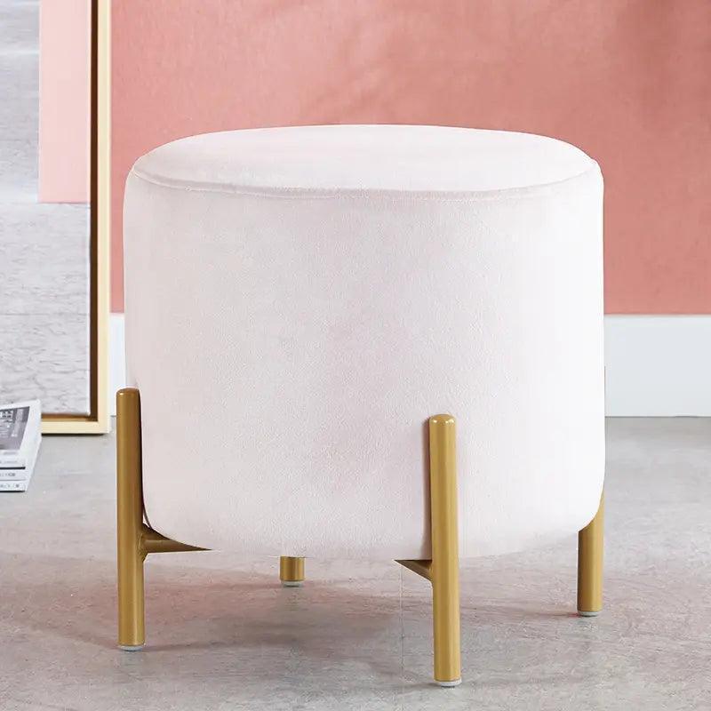 Bloomart Luxury Velvet Round Foot Stool Ottoman Pouf - Plush and Stylish Home Decor Accent