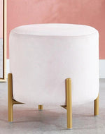 Bloomart Luxury Velvet Round Foot Stool Ottoman Pouf - Plush and Stylish Home Decor Accent