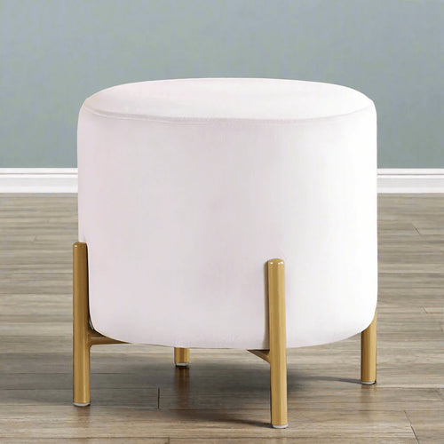 Bloomart Luxury Velvet Round Foot Stool Ottoman Pouf - Plush and Stylish Home Decor Accent