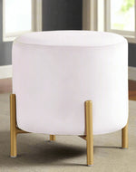 Bloomart Luxury Velvet Round Foot Stool Ottoman Pouf - Plush and Stylish Home Decor Accent