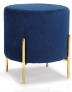 Bloomart Luxury Velvet Round Foot Stool Ottoman Pouf - Plush and Stylish Home Decor Accent