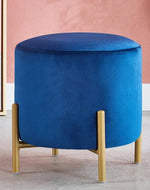 Bloomart Luxury Velvet Round Foot Stool Ottoman Pouf - Plush and Stylish Home Decor Accent