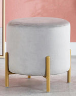 Bloomart Luxury Velvet Round Foot Stool Ottoman Pouf - Plush and Stylish Home Decor Accent