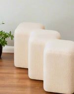 Bloomart Molecule Entryway Boucle Upholstered Ottoman Bench