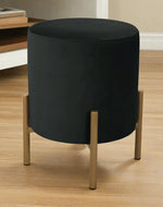 Bloomart Luxury Velvet Round Foot Stool Ottoman Pouf - Plush and Stylish Home Decor Accent