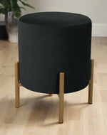 Bloomart Luxury Velvet Round Foot Stool Ottoman Pouf - Plush and Stylish Home Decor Accent