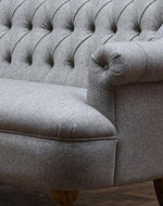 Premium Compact 2 Seater Sofa With Legs In Teak Finish For Backrest Comfort