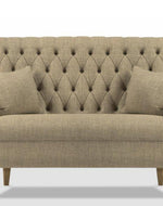 Premium Compact 2 Seater Sofa With Legs In Teak Finish For Backrest Comfort