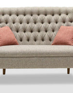 Premium Compact 2 Seater Sofa With Legs In Teak Finish For Backrest Comfort