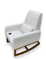 Bloomart Boucle Fabric Comfortable Cushion Nursery Rocking Chair with Ottoman