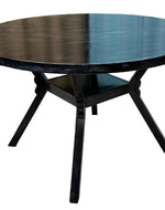 Modern Virtue Tufted Teak Wood Rust Finish 4 Seater Round Dining Table Set