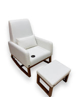 Bloomart Boucle Fabric Comfortable Cushion Nursery Rocking Chair with Ottoman