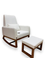 Bloomart Boucle Fabric Comfortable Cushion Nursery Rocking Chair with Ottoman