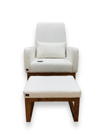 Bloomart Boucle Fabric Comfortable Cushion Nursery Rocking Chair with Ottoman