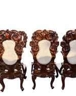 Wooden Majestic Royal Look Hand Carved Teak Wood 8 Seater Dining Table Set