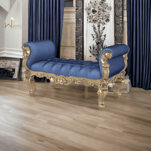 Hand Carved Teak Wood Bench Couch Sofa - Bloomart