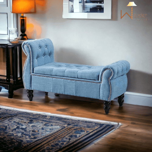 Upholstered Tufted Storage Bench Sofa Footstool Bed End Table for Living Room Bedroom - Bloomart