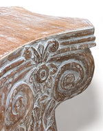 Bloomart Hand Carved Pedestal Style End Table Mango Wood