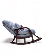 Bloomart Fleecy Handmade With Comfortable Cushion Backrest Rocking Chair ( Walnut Finish )