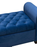 Bloomart Zamansız Button Tufted Design Premium Wood 2 Seater Storage Bench (Blue)