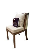 Suave Modern Lavishness Marble Top Teak Wood 6 Seater Dining Table Set with Comfortable Cushions