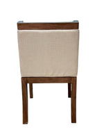 Suave Modern Lavishness Marble Top Teak Wood 6 Seater Dining Table Set with Comfortable Cushions