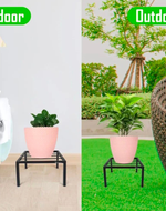 Plant Holder Stand ( Set Of 4 ) Metal & Iron for Home and Garden (Black)
