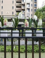 Minimalist Iron Railing Planter Stand for Balcony & Garden