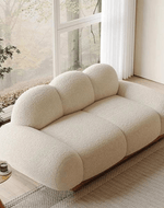Bloomart Pumpkin Design Modern Elegant Soft Boucle Fabric 3-Seater Chaise Lounge Sofa