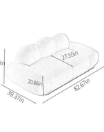 Bloomart Pumpkin Design Modern Elegant Soft Boucle Fabric 3-Seater Chaise Lounge Sofa