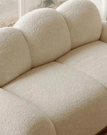 Bloomart Pumpkin Design Modern Elegant Soft Boucle Fabric 3-Seater Chaise Lounge Sofa