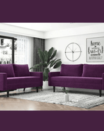 Bloomart Allay Designer Handmade Velvet Fabric Solid Wood Soft & Comfortable Sofa Set - Bloomart