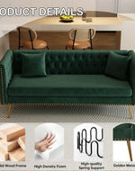 Bloomart Opulent Modern Sofa Elegant Velvet Seating 3 Seater Sofa Set