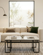 Bloomart Stylish Zigzag Rectangular Coffee Table with Marble-Like Finish Modern & Elegant for Living Room Décor