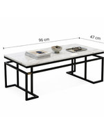 Bloomart Stylish Zigzag Rectangular Coffee Table with Marble-Like Finish Modern & Elegant for Living Room Décor