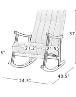 Risco Rocking Chair With Button Tufted Back (Teal)