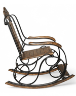 Bloomart Intricate Design Rosewood& Iron Base Grandpa Rocking Chair for Outdoor Indoor