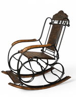 Bloomart Intricate Design Rosewood& Iron Base Grandpa Rocking Chair for Outdoor Indoor
