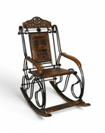 Bloomart Intricate Design Rosewood& Iron Base Grandpa Rocking Chair for Outdoor Indoor
