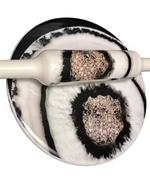 Luxury Black & White Pattern Embossed Baking Rolling Pin