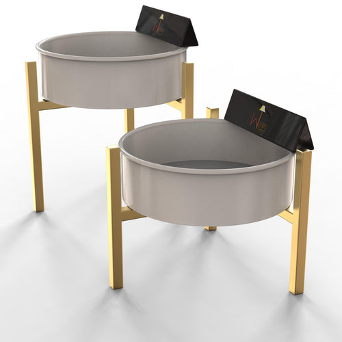 Wooden Modern Champagne Planter Stand (Set of 2)