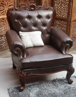 Wooden Handicraft Craved Genuine 3+1+1 With Table (Teak Wood, Dark Brown)